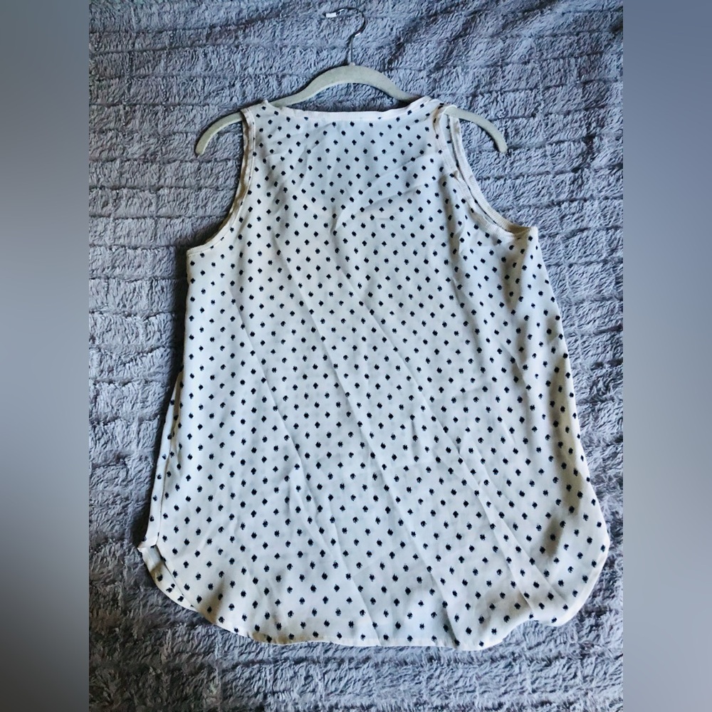 LOFT Ivory and Navy Patterned Top - Picture 8 of 8